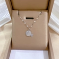 Frosted fish pendant necklace in silver stainless steel inside a luxury gift box - N205 Frosted Little Fish Silver