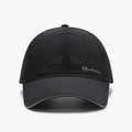 Black breathable mesh baseball cap with KAIRUI logo and laser-cut ventilation holes - Black