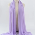 Elegant lavender pearl chiffon hijab scarf for women in soft translucent fabric - 146