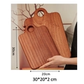 Solid ebony wood cutting board 30x20x2cm with natural grain and round handle hole - Standard Cutting Board 30*20*2cm