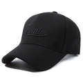 Casquette baseball noire avec broderie Feamice en 3D et texture en tricot - Noir avec broderie noire