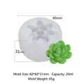Succulent silicone mold for DIY candles with dimensions 60x60x31mm and 20ml capacity - Succulent Candle 01 (136)