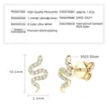 S925 sterling silver gold plated snake earrings set with sparkling moissanite stones - Snake Style (EMO-592) / 925 Silver / K-Yellow Gold