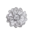 Detail of a handmade grey satin fabric rose flower with layered petals for accessories - Grey