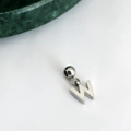 Polished silver metal letter W pendant charm on minimalist white background decor - Letter Pendant (W) / Silver