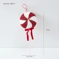Rode en witte kerst lolly hanger met glitter details en rode fluwelen strik decoratie - 25cm Kleine Windmolen Lolly