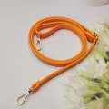 Bandoulière réglable en cuir PU orange avec motif litchi et mousquetons dorés - Orange