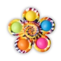 Rainbow tie-dye fidget pop spinner with colorful silicone bubbles on white background - Print 9