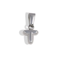 Polished silver stainless steel balloon style letter T pendant for DIY necklaces - T-Steel