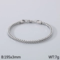 Bracciale a catena in acciaio inossidabile argento da 195mm di lunghezza e 3mm - 195mm x 3mm / Color Acciaio
