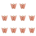 Set di 10 ciondoli a farfalla in acrilico rosa pesca con cornice dorata per gioielli fai da te - Color Tè al Latte