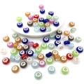 Mix of colorful resin large hole beads with metal core for DIY handmade bracelets - Mixed 10 Jelly Faceted Beads