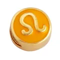 Golden Leo zodiac charm bead with yellow enamel finish for DIY bracelet jewelry - Zodiac-Leo