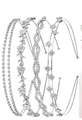 Set of 5 silver bridal headbands with sparkling rhinestones and crystal flower designs - 4-Piece Set Style 20# (As Pictured)