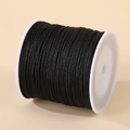 0.8mm black nylon cord roll for DIY jewelry making and handmade weaving crafts - Black