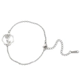 Bracciale fiore di nascita in acciaio inossidabile argento con ciondolo tulipano traforato - Iris / Argento