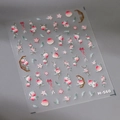 Stickers nail art 3D gaufrés avec motifs pêche et fleurs, design calligraphie M-560 - Style de Fleur de Pêcher (M-560)