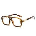 Vintage tortoise shell double bridge sunglasses with gold metal hinges and large frames - Tortoise Frame Clear Lens