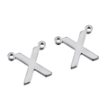 Connecteur lettre X en acier inoxydable argenté avec double boucle pour bijoux DIY - Couleur Acier-Lettre X / Ensemble de 20 Pièces