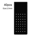 Detail of 40pcs set of 2.0mm stainless steel nose studs in a black display storage box - White 40Pcs/Box-2.0mm Straight