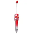 DIY beadable ballpoint pen featuring red and white gradient finish with pink flower beads - Pearl Gradient Red