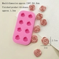 Stampo rosa in silicone con 8 rose per fondente e cioccolato, 13x7,3x1,8 cm - #6828 Rosa a 8 Cavità
