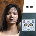 Halloween Day of the Dead Sugar Skull face tattoo sticker RM-035 in multicolor - Multi-colored Sugar Skull(RM-035)