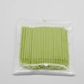 Bastoncini di cotone usa e getta verdi con stelo in plastica in busta per extension ciglia - Verde matcha