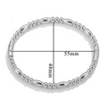 Silver stainless steel bamboo link bracelet with 55mm and 48mm oval inner diameter - Water Drop Bead Style / Steel