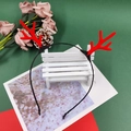 Festive red reindeer antler headband for kids with black thin band and winter decorations - Red Sequin Reindeer Antlers