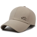 Gorra de béisbol caqui con bordado de montaña y texto Narason en tela de malla fina - Ajustable / Caqui