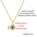 Detail van de 18K vergulde letter B hanger met zirkonia-zetting en exacte afmetingen - Letter B