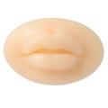 Flesh-toned silicone lip model with realistic texture for piercing and makeup practice - Light Nude-Mouth