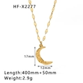 Details der goldenen Mondsichel-Halskette mit unregelmäßiger Lava-Textur und Maßen - 18K Gold / Gold (HF-X2277)