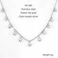 Collana con ciondoli a cuore multipli su catena in acciaio inossidabile finitura argento - 45cm / Color Acciaio
