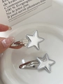 Silver star rhinestone hair clips in Y2K style with metallic finish 2-piece set - 6# Silver Shiny Star-shaped BB Clip (Pack of 2)