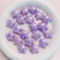 Purple UV plated star-shaped acrylic beads with aurora finish for DIY phone chains - Diameter 22mm / Solid Purple