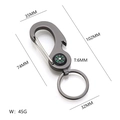 Zinc alloy multi-tool keychain with compass and bottle opener in dark grey matte finish - Black Carabiner Compass
