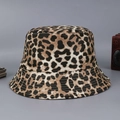 Classic leopard print bucket hat with brown and black animal patterns in a soft finish - M (56-58cm) / Rice Brown Small Leopard