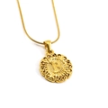 Titanium steel round pendant necklace featuring embossed letter B on a snake chain - Letter B
