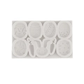 Easter silicone mold with 8 cavities featuring eggs, rabbits, and carrots for DIY baking - Style 1 Grey (8-Cavity Multi-Pattern)