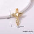 Close-up of golden cross pendant with dimensions 3.3cm by 2.3cm and weight 2.8g - Cross Style E