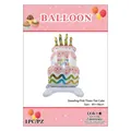 Palloncino in alluminio a forma di torta di compleanno rosa a tre strati, 49x88cm - Torta rosa a 3 piani autoportante / 49x88cm