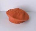 Béret tricoté orange pour tout-petits avec un design rétro minimaliste et vintage - Rouge Brique