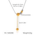 Détails du collier à billes bicolores avec dimensions et spécifications de poids - Style Pendentif à Franges Multi-Perles Bicolore Or et Argent (HC-N40498)
