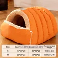 Tabella taglie per cuccia a sacco per gatti in pelle arancione con interno in peluche - S (35x30x20cm) / Arancione