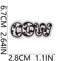 Detailed dimensions of the cow print embroidered patch measuring 6.7cm by 2.8cm - Cow Lettering Style (22号)