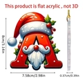 Flat acrylic Christmas letter A ornament with 3D effect and festive holiday elements - Letter A