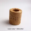 Hemp colored raffia paper ribbon roll 200m for DIY craft and gift wrapping decoration - 200m/Roll / Hemp Color