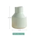 Matte green ceramic vase with vertical stripe relief, dimensions 15.4cm by 11cm - Medium / Matte Green